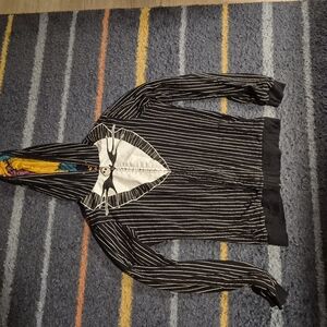 Black and White Striped/Patchwork Reverseable Hoodie with Character Design